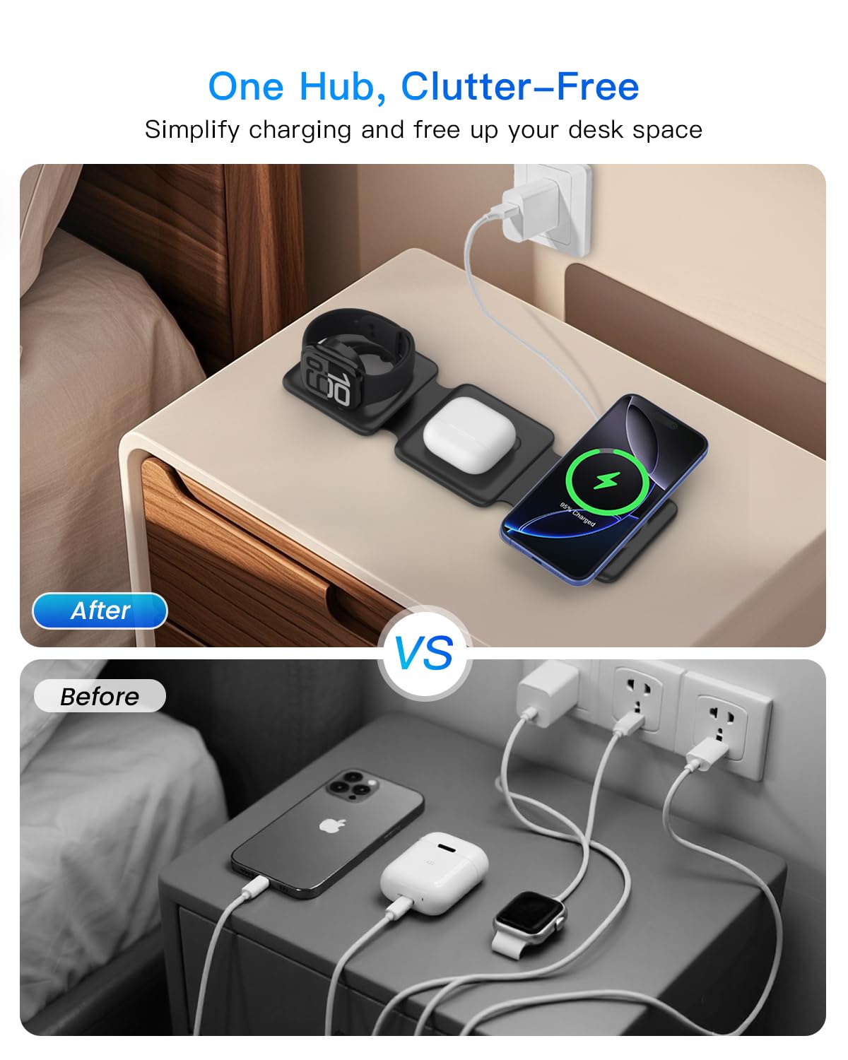 Amazon.com: Magnetic Wireless Charger for iPhone: Fodable 3 in 1